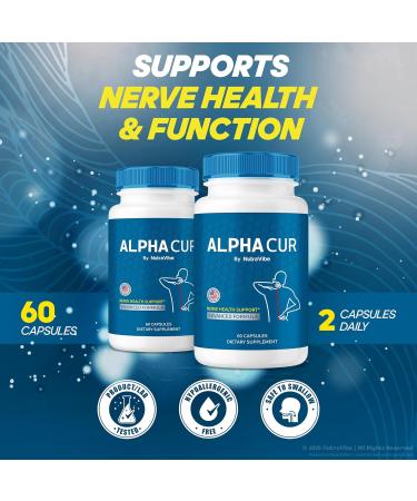 NutraVibe (3 Pack) AlphaCur Capsules Alphacur for Neuropathy All Natural AlphaCur Pills for Healthy Nerves Premium Alpha Cur Pastillas Review (180 Capsules) - Buy Online on GoSupps.com
