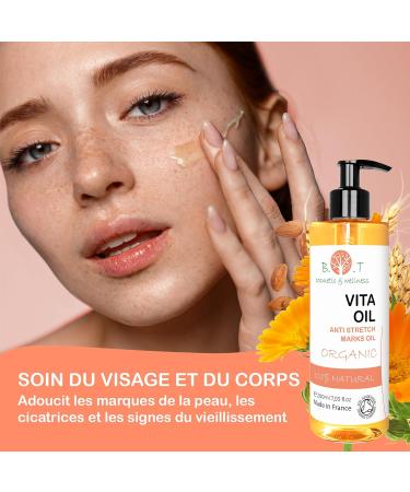  B.O.T cosmetic & wellness Vita Oil Anti Stretch Marks Pregnancy Stretch Marks Body Firming Oil Fights Sagging 87% Improves Skin Appearance (Almonds Vitamins A & E) - 500 ml - Buy Online on GoSupps.com