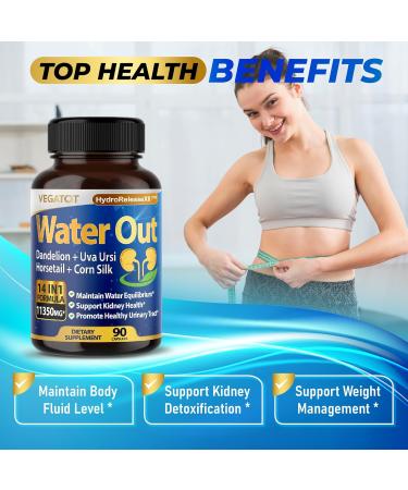 Natural Water Out Supplement 200mg - Kidney & Urinary Tract Support (90 Count) - Made in USA - Buy Online on GoSupps.com