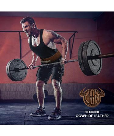 RDX 4 Weight Lever Buckle Leather Belt - 10mm Approved IPL UPA | Powerlifting & Strength Training Gym Belt for Men | Adjustable 10 Holes - Brown & White - Buy Online on GoSupps.com