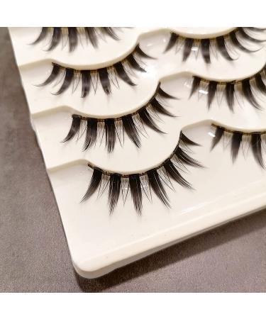 KISSNOWY 5 Pairs Cosplay False Eyelashes Japanese Style Makeup | Thick Eyelash Extension for Masquerade Party - Black - Buy Online on GoSupps.com