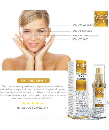  Anti Ageing Eye Serum/Eye Cream for Dark Circles Puffiness & Crows Feet - Anti Wrinkle Eye Serum - Reduces Wrinkles Bags Saggy Skin & Puffy Eyes! Eye Cream. Q10 & Matrixyl 3000. - Buy Online on GoSupps.com