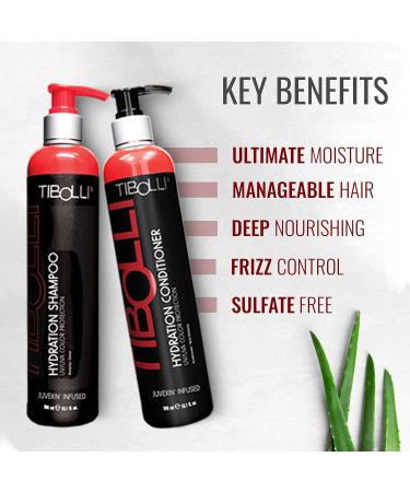 TIBOLLI Hydrating Repairing Shampoo & Conditioner Set - Deep Conditioner for Damaged Hair - Natural Ingredients Gift Set (10.1 Fl Oz + Hair Oil 30ml - Buy Online on GoSupps.com