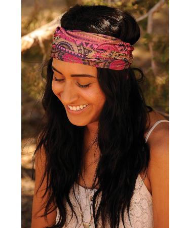 Karma Indigo Diamond Kenya Wide Headband for Women - Stylish Fabric Hair Scarf - Buy Online on GoSupps.com