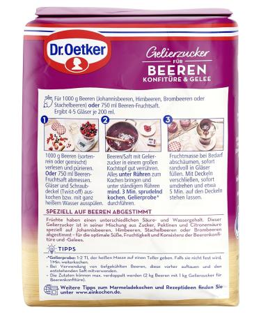 Dr. Oetker Gelling Sugar for Berry Jams 7 x 500g Vegan Sugar for Homemade Jams & Jellies - Buy Online on GoSupps.com