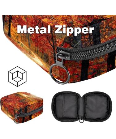 Portable Menstrual Cup & Pad Storage Bag for Women | Autumn Leaves Design | Perfect for Teens - Buy Online on GoSupps.com