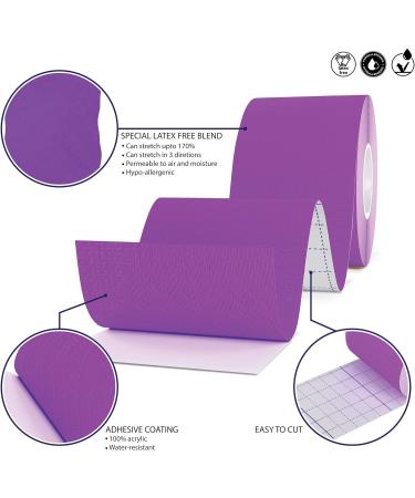 Titanium Sports Kinesiology Tape - 5m Elastic Water Resistant Tape for Support & Recovery - Purple - Buy Online on GoSupps.com