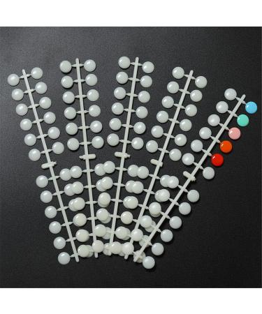 NMKL38 False Nail Tips Color Chart 120 Tips/Pack Flat Back Fake Display Tips with Adhesive Sticker for UV/Gel/Polish Nail Art Color Display Card (Natural)