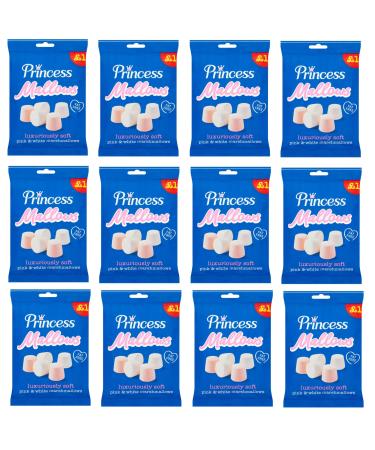Princess Mallows Pink & White Marshmallows 12 X 150g Candy Sweet Box Pack - Buy Online on GoSupps.com