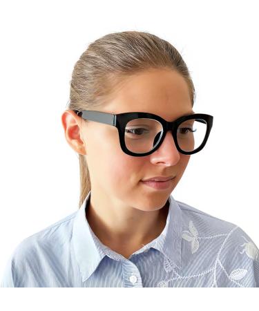 Stylish Retro Mini Glasses - Large Plastic Frames with Spring Hinge Women's Reading Aid 2.0 Diopters - Buy Online on GoSupps.com