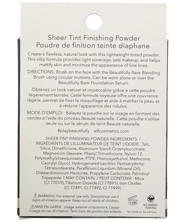 e.l.f. Beautifully Bare Sheer Tint Finishing Powder - Mattifying, Light Coverage, All-Day Wear, MediumDark - 0.33 Oz - Buy Online on GoSupps.com