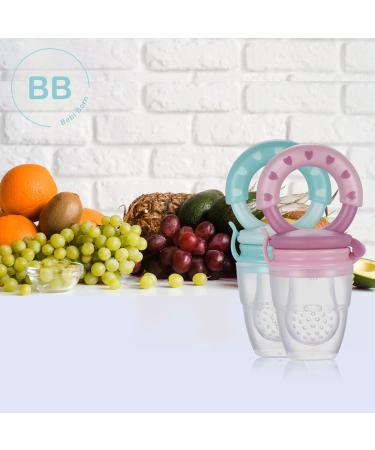 BEBI BORN Baby Fruit Teat - 1 Teat + 3 BPA-Free Silicone Teats (3-24 Months) | Safe & Versatile Fruit Teat for 4+ Months | Blue Teat with Usage Instructions - Buy Online on GoSupps.com