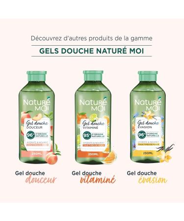 Natur moi Natur Moi - Gentle Shower Gel - Moisturises and Nourishes - All Skin Types - Peach and Green Tea - 96% Natural Origin - Recycled Bottle - 250ml - Made in France - Buy Online on GoSupps.com
