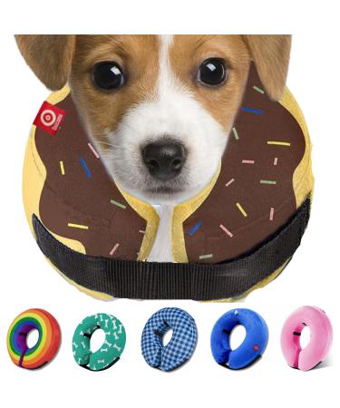 Ducomi inflatable hinges of the dog and cat - for operations relaxation of the animal - freedom in the event of movements and visibility - prevents Kratzer and bites (brown donuts XS) XS brown donuts