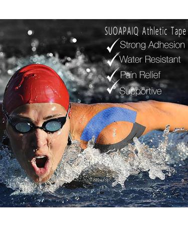 SUOAPAIQ Kinesiology Tape Precut (3 Rolls 60 Precut Strips) Waterproof Sports & Athletic tape for Athletes - Physio Elastic Sports Tape (Blue) - Buy Online on GoSupps.com