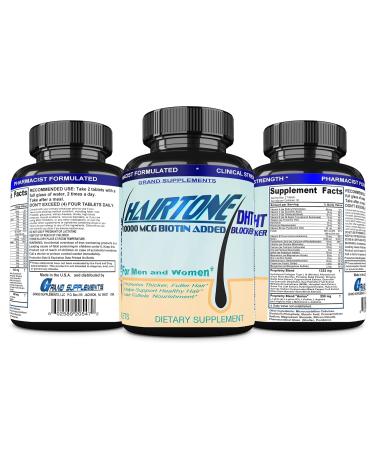 HAIRTONE DHT Blocker - Hair Strengthening Formula with Biotin & Vitamins for Thinning Hair | 30 Day Supply - Buy Online on GoSupps.com