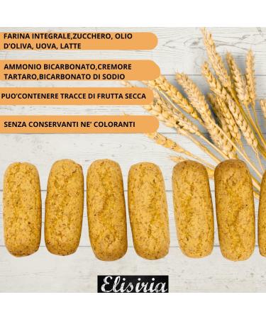  Elisiria MADE IN ITALY Elisiria Whole Grain Artisan Biscuits Isecchi Biscuits for Breakfast and Snacks Sweet Snacks 1 kg Pack Made in Italy - Buy Online on GoSupps.com