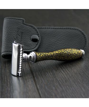 Double Edge Safety Razor Perfect Shaving Razor for Men Comes with Branded Leather Pouch