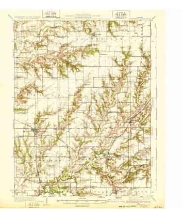 YellowMaps Greenfield IL topo map, 1:62500 Scale, 15 X 15 Minute, Historical, 1932, 19.8 x 18.1 in Regular Paper