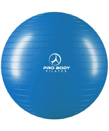 ProBody Pilates Ball Exercise Ball Yoga Ball, Multiple Sizes Stability Ball Chair, Gym Grade Birthing Ball for Pregnancy, Fitness, Balance, Workout at Home, Office and Physical Therapy, Without Pump Blue (No Pump) 65 cm