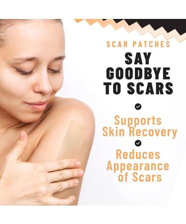Silicone Scar Patches - Effective Gel Sheets for Scar Removal Acne Surgery & Stretch Marks - 5 Gentle Care Sheets - Buy Online on GoSupps.com