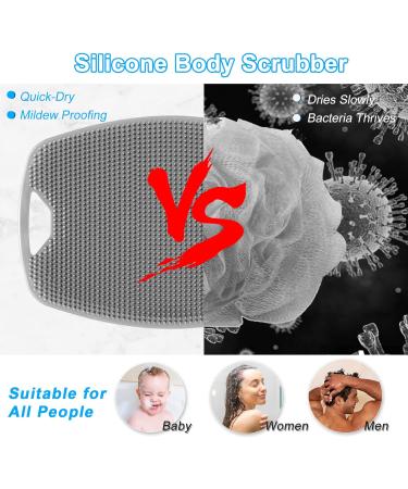 Silicone Body Scrubber 2 Pack - Soft Cleansing Brush for Nourishing Exfoliation - Buy Online on GoSupps.com