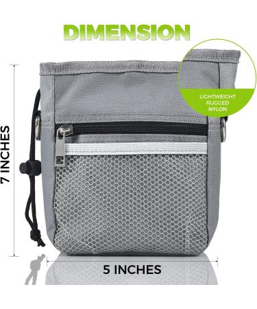Reopet Waterproof Dog Treat Pouch Bag | Multiple Pockets & Built-in Poo Bag Dispenser | Hands-Free and Adjustable Belt | Ideal for Walking and Outdoors | Grey/Black - Buy Online on GoSupps.com