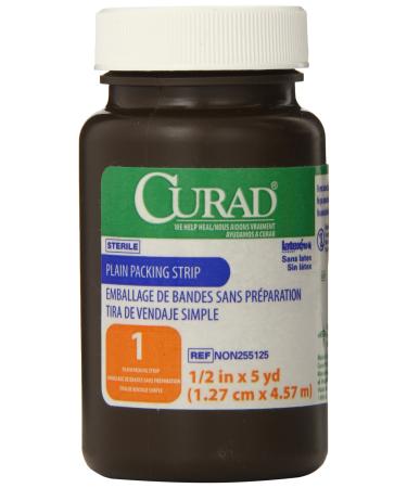 Medline Gauze Packing Stri P Plain Sterile 1/2 Inch x 5yd 1 Count (Pack of 1) - Buy Online on GoSupps.com