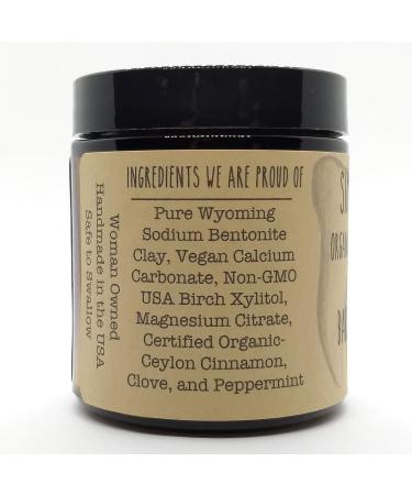 Organic Vegan Fluoride-Free Remineralizing Tooth Powder - Glass Jar Baking Soda Free Cinnamon & Clove Flavor 6 Month Supply - Buy Online on GoSupps.com