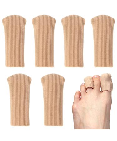 Toe Caps Closed Toe & Finger Fabric Sleeve Protectors with Gel Lining to Prevent Corn  Callus  Blister  Ingrown Toenail  Bunion  Hammer Toe (6 Medium)