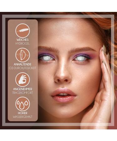 Buy Aricona White Colored Contact Lenses - Daily Half-Blind Halloween Special Effects | International Shipping - Buy Online on GoSupps.com