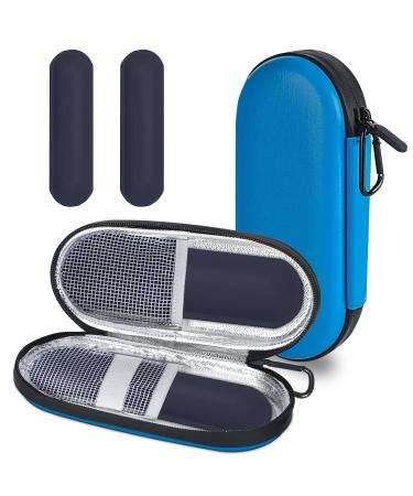 MOSLA Insulin Cooler Travel Case for Diabetic Organize Medication Insulated Cooling Bag with 2 Ice Packs for Insulin Pens and Other Diabetic Supplies(Blue)
