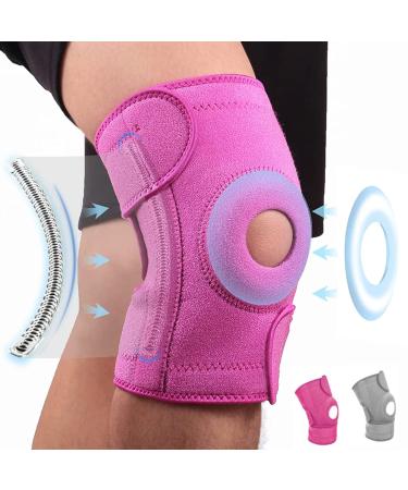 Knee Support Brace for Women Knee Supports for Joint Pain Woman Adjustable Leg Compression Sleeves for Arthritis/Meniscus Tear/Knee Pain Relief Knee Braces for Running Gifts for Mum Women Her Wife Rose/3 STRAPS(M-XXL) M-XXL(15" to 22"/40cm to 56cm)