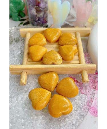 XIANNVXI 10 PC Yellow Jade Crystals Heart Stones Set - Polished Natural Healing Gemstones for Luck & Wellness | International Shipping - Buy Online on GoSupps.com