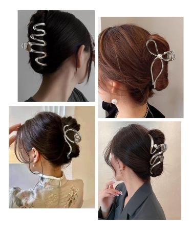 Welrog 4-Pack Metal Hair Clips for Women | Large Silver Hair Accessories for Thick Hair - Perfect for Girls - Buy Online on GoSupps.com