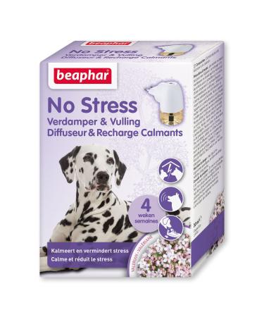 Beaphar NO Stress Calming Electric Diffuser with Valerian for Dogs Reduces Stress & Behavioral Problems without Dependence 4 Weeks of Action 1 Socket + 1 Refill 30 ML