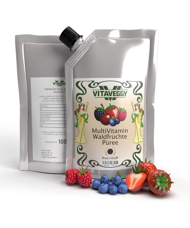  FOOD-UNITED VITAVEGGY Fruit Puree Multivitamin Forest Fruit 1kg with Raspberry Sour Cherry Strawberry Blueberry Blueberry Mulberry Fruit Puree Fruit Puree Fruit Compote Smoothie - Buy Online on GoSupps.com