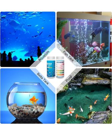 FUNSWTM 7 in 1 Aquarium Test Strips - 100Pcs | Freshwater and Saltwater Fish Tank Test Kit for pH, Nitrite, Nitrate, Chlorine & Hardness Detection - Buy Online on GoSupps.com