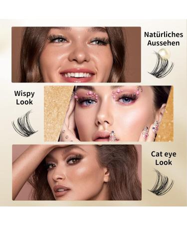 QueWel 72-Pack D Curl Individual Eyelash Clusters DIY Eyelash Extensions 8-16mm | Wide Foundation for Gorgeous Eye Makeup - Buy Online on GoSupps.com