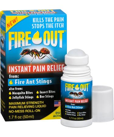 Fire Out Instant First Aid Pain Relief for Fire Ant Stings & Bug Bites - 1.7oz Roll-On - Buy Online on GoSupps.com