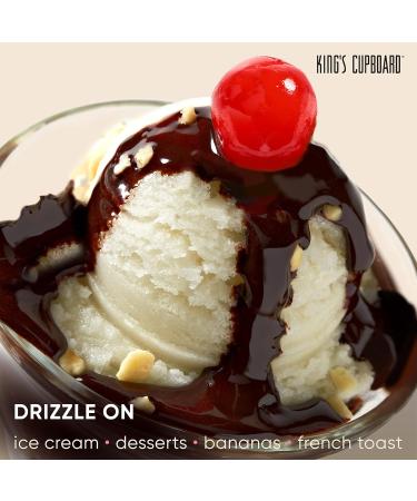 King's Cupboard Bittersweet Chocolate Sauce - Gluten-Free Kosher Hot Fudge Topping for Ice Cream Desserts Baking & Fondue - 10 oz - Buy Online on GoSupps.com