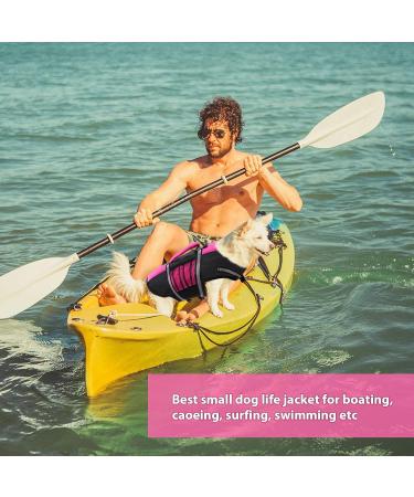 Queenmore Small Dog Life Jacket - Adjustable Pet Vest for Small and Medium Dogs - High Buoyancy & Rescue Handle - Reflective Bands - X-Small Pink - Buy Online on GoSupps.com