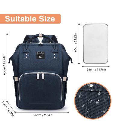 Pomelo Best Baby Diaper Backpack - Stylish Water-Repellent Large Capacity for On-the-Go - Marine Blue - Buy Online on GoSupps.com