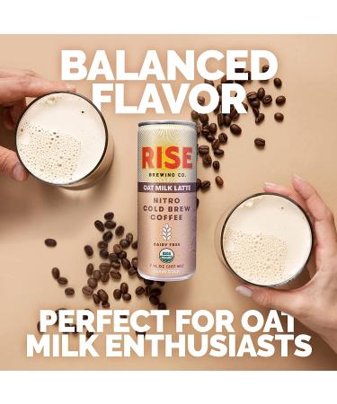 RISE Brewing Co. Oat Milk Nitro Cold Brew Latte | No Sugar | Vegan | Organic | Low Acidity | 7 fl. oz. (12 Pack) - Buy Online on GoSupps.com