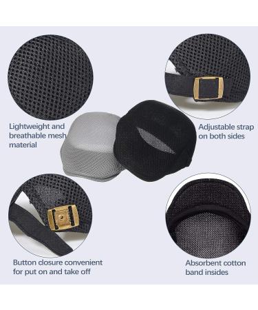 Geyoga Mesh Newsboy Cap Set - Breathable Summer Beret Cap in Light Gray, Navy Blue, Black - Buy Online on GoSupps.com