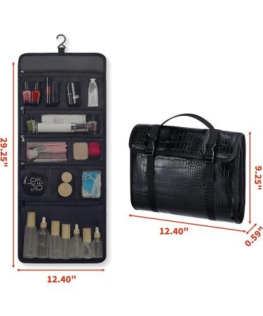Rempry Hanging Travel Toiletry Bag - Portable Makeup Cosmetic Organizer for Travel - Crocodile Black - Buy Online on GoSupps.com