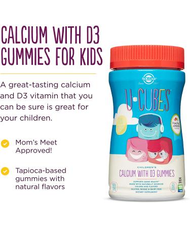 Solgar U-Cubes Children's Calcium with Vitamin D3 - 60 Gummies in Pink Lemonade, Blueberry & Strawberry Flavors - Buy Online on GoSupps.com