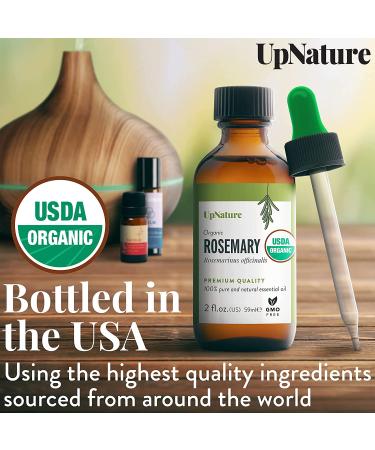 Organic Rosemary Essential Oil 2oz - USDA Certified, Pure, Therapeutic Grade, Non-GMO - Promotes Healthy Hair Growth, Enhances Focus and Memory - Aromatherapy with Dropper - 2 Fl Oz - Buy Online on GoSupps.com