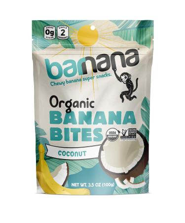 Barnana Organic Chewy Banana Bites - Coconut - 3.5 Ounce - Delicious Barnana Potassium Rich Banana Snacks - Lunch Dinner Sports Hiking Natural Snack - Whole 30, Paleo, Vegan Coconut 3.5 Ounce (Pack of 1)