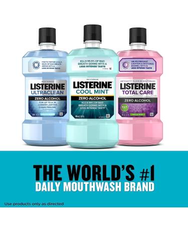 Listerine Zero Alcohol Mouthwash 1L - Alcohol-Free Oral Rinse for Fresh Breath & Clean Mouth - Cool Mint Flavor - Buy Online on GoSupps.com
